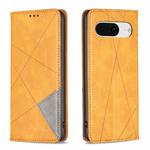 For Google Pixel 8 Rhombus Texture Magnetic Leather Phone Case(Yellow)