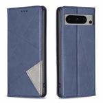 For Google Pixel 8 Pro Rhombus Texture Magnetic Leather Phone Case(Blue)