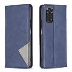 For Xiaomi Redmi Note 12S 4G / Note 11  Rhombus Texture Magnetic Leather Phone Case(Blue)