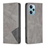 For Xiaomi Poco F5 5G / Redmi Note 12 Turbo Rhombus Texture Magnetic Leather Phone Case(Grey)