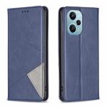 For Xiaomi Poco F5 5G / Redmi Note 12 Turbo Rhombus Texture Magnetic Leather Phone Case(Blue)
