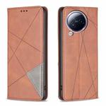 For Xiaomi Civi 3 5G Rhombus Texture Magnetic Leather Phone Case(Brown)