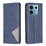 For Xiaomi Redmi Note 13 Pro 5G Rhombus Texture Magnetic Leather Phone Case(Blue)