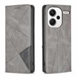 For Xiaomi Redmi Note 13 Pro+ 5G Rhombus Texture Magnetic Leather Phone Case(Grey)