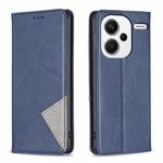 For Xiaomi Redmi Note 13 Pro+ 5G Rhombus Texture Magnetic Leather Phone Case(Blue)