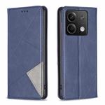 For Xiaomi Redmi Note 13 Rhombus Texture Magnetic Leather Phone Case(Blue)