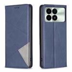 For Xiaomi Redmi K70 / K70 Pro Rhombus Texture Magnetic Leather Phone Case(Blue)