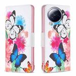 For Xiaomi Civi 3 5G Colored Drawing Pattern Leather Phone Case(Butterflies)