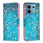 For Xiaomi Redmi Note 13 Pro Colored Drawing Pattern Leather Phone Case(Plum Blossom)