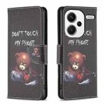 For Xiaomi Redmi Note 13 Pro+ Colored Drawing Pattern Leather Phone Case(Bear)