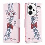 For Xiaomi Redmi Note 13 Pro+ Colored Drawing Pattern Leather Phone Case(Deer)