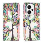 For Xiaomi Redmi Note 13 Pro+ Colored Drawing Pattern Leather Phone Case(Tree Life)