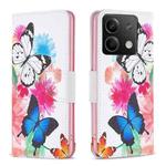 For Xiaomi Redmi Note 13 4G Global Colored Drawing Pattern Leather Phone Case(Butterflies)