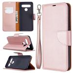 For LG K61 Litchi Texture Pure Color Horizontal Flip Leather Case with Holder & Card Slots & Wallet & Lanyard(Rose Gold)