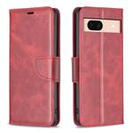 For Google Pixel 8a Lambskin Texture Pure Color Flip Leather Phone Case(Red)