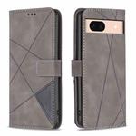 For Google Pixel 8a Magnetic Buckle Rhombus Texture Leather Phone Case(Grey)