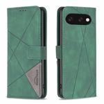 For Google Pixel 9A Magnetic Buckle Rhombus Texture Leather Phone Case(Green)