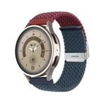 22mm Buckle Braided Nylon Watch Band(Wine Red Blue)