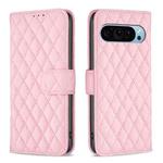 For Google Pixel 9 Diamond Lattice Wallet Leather Flip Phone Case(Pink)