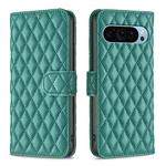 For Google Pixel 9 Diamond Lattice Wallet Leather Flip Phone Case(Green)