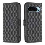 For Google Pixel 9 Pro Diamond Lattice Wallet Leather Flip Phone Case(Black)
