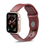 For Apple Watch Series 7 41mm / 6 & SE & 5 & 4 40mm / 3 & 2 & 1 38mm Single Buckle TPU+ Genuine Leather Watch Band(Wine Red)