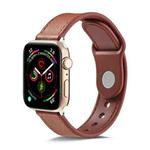 For Apple Watch Ultra 49mm / Series 8&7 45mm / SE 2&6&SE&5&4 44mm / 3&2&1 42mm Single Buckle TPU+ Genuine Leather Watch Band(Brown)