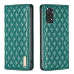 For Xiaomi Redmi Note 12S 4G / Note 11 Diamond Lattice Magnetic Leather Flip Phone Case(Green)