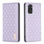 For Xiaomi Redmi Note 12S 4G / Note 11 Diamond Lattice Magnetic Leather Flip Phone Case(Purple)