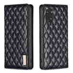 For Xiaomi Redmi Note 12S 4G / Note 11 Diamond Lattice Magnetic Leather Flip Phone Case(Black)