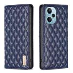 For Xiaomi Poco F5 5G / Redmi Note 12 Turbo Diamond Lattice Magnetic Leather Flip Phone Case(Blue)
