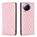 For Xiaomi Civi 3 5G Diamond Lattice Magnetic Leather Flip Phone Case(Pink)