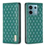 For Xiaomi Redmi Note 13 Pro 5G Diamond Lattice Magnetic Leather Flip Phone Case(Green)