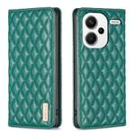 For Xiaomi Redmi Note 13 Pro+ 5G Diamond Lattice Magnetic Leather Flip Phone Case(Green)