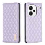 For Xiaomi Redmi Note 13 Pro+ 5G Diamond Lattice Magnetic Leather Flip Phone Case(Purple)