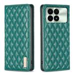 For Xiaomi Redmi K70 / K70 Pro Diamond Lattice Magnetic Leather Flip Phone Case(Green)