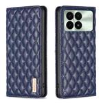 For Xiaomi Redmi K70E Diamond Lattice Magnetic Leather Flip Phone Case(Blue)