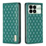 For Xiaomi Redmi K70E Diamond Lattice Magnetic Leather Flip Phone Case(Green)
