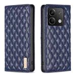 For Xiaomi Redmi Note 13 4G Global Diamond Lattice Magnetic Leather Flip Phone Case(Blue)