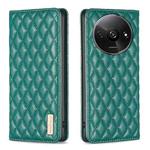 For Xiaomi Redmi A3 Diamond Lattice Magnetic Leather Flip Phone Case(Green)