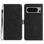 For Google Pixel 8 Pro Flower Embossing Pattern Leather Phone Case(Black)