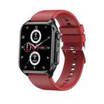 TK12 1.96 inch IP67 Waterproof Silicone Band Smart Watch Supports ECG / Remote Families Care / Bluetooth Call / Body Temperature Monitoring(Red)
