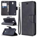 For Nokia 1.3 Retro Lambskin Texture Pure Color Horizontal Flip PU Leather Case with Holder & Card Slots & Wallet & Lanyard(Black)