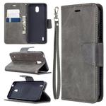 For Nokia 1.3 Retro Lambskin Texture Pure Color Horizontal Flip PU Leather Case with Holder & Card Slots & Wallet & Lanyard(Grey)