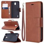 For Nokia 1.3 Retro Lambskin Texture Pure Color Horizontal Flip PU Leather Case with Holder & Card Slots & Wallet & Lanyard(Brown)