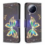 For Xiaomi Civi 3 5G Colored Drawing Pattern Leather Phone Case(Big Butterfly)
