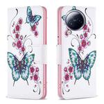 For Xiaomi Civi 3 5G Colored Drawing Pattern Leather Phone Case(Flowers Butterfly)