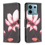 For Xiaomi Redmi Note 13 Pro Colored Drawing Pattern Leather Phone Case(Lotus)