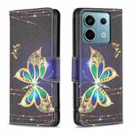 For Xiaomi Redmi Note 13 Pro Colored Drawing Pattern Leather Phone Case(Big Butterfly)