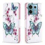 For Xiaomi Redmi Note 13 Pro 5G Colored Drawing Pattern Leather Phone Case(Flowers Butterfly)